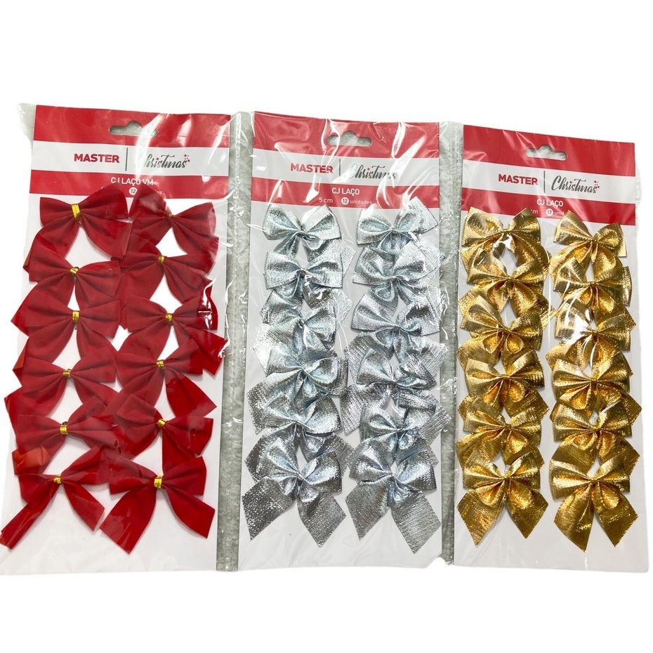 kit1/2/3 pacotes Laco Glitter Natal 12 /24/36 Pcs Decoração de árvore de natal