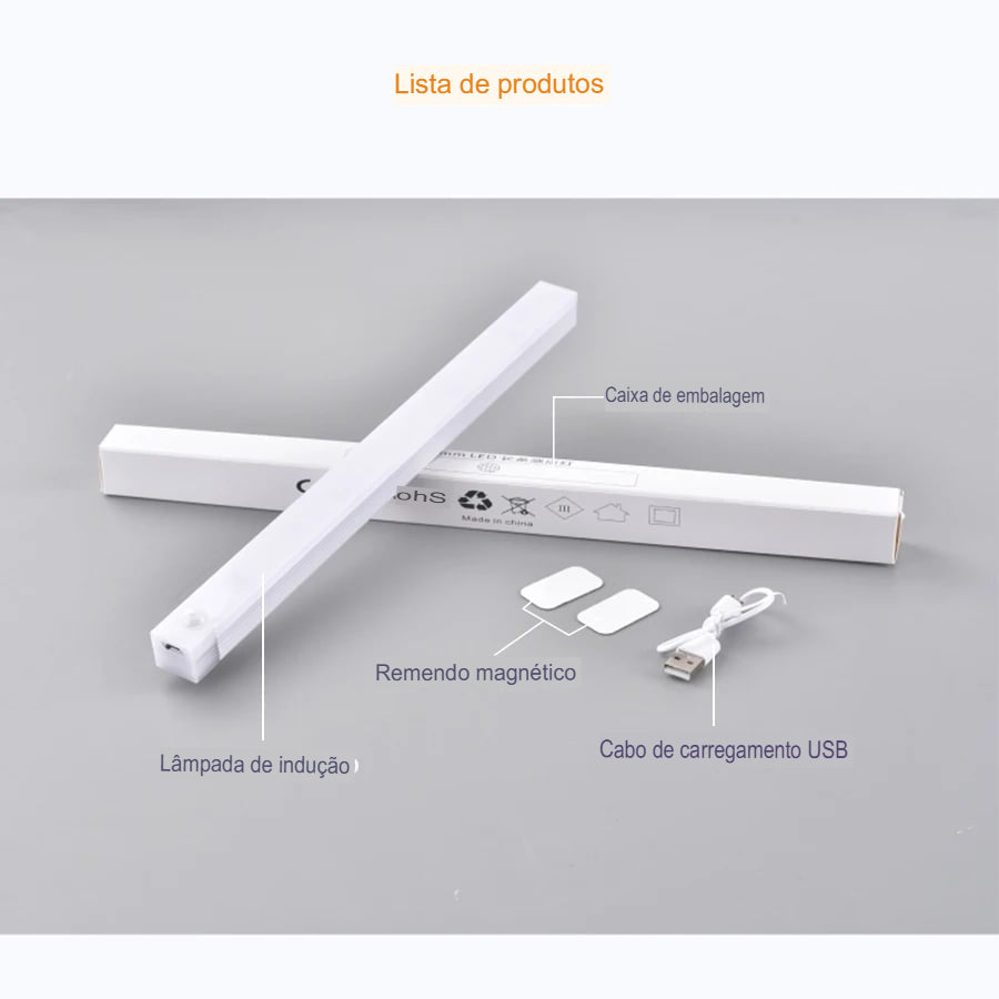 Luz LED Recarregável com Sensor Automático