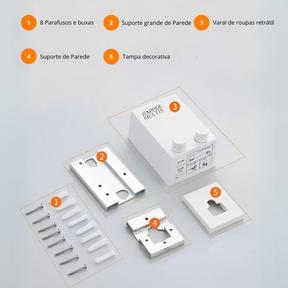 Varal Retrátil em Aço Dapper - EXCLUSIVO DE LANÇAMENTO!