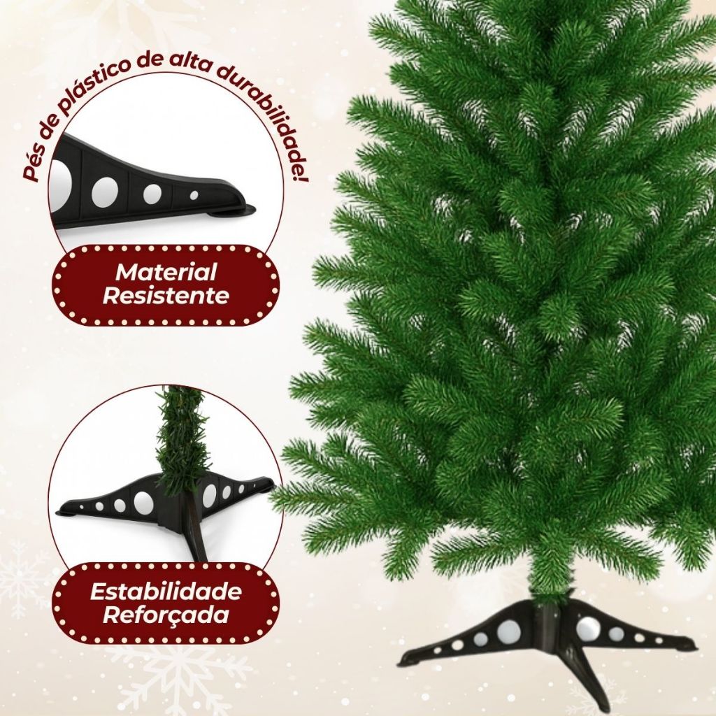 Arvore de Natal 120cm 120 Galhos Verde Decoração Pinheiro Canadense