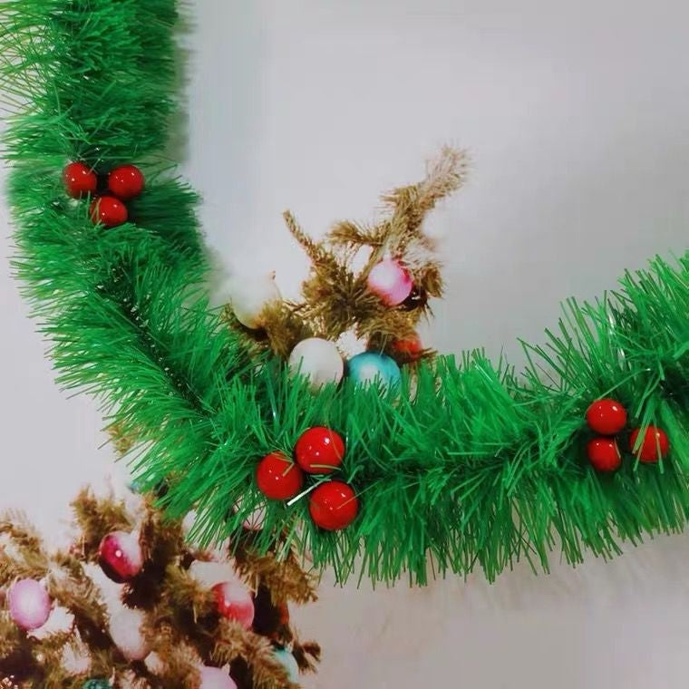 festão de natal enfeite 2 metro  comprimento verde/ verde branco 8cm/12cm/13.5CM/15cm Decoração